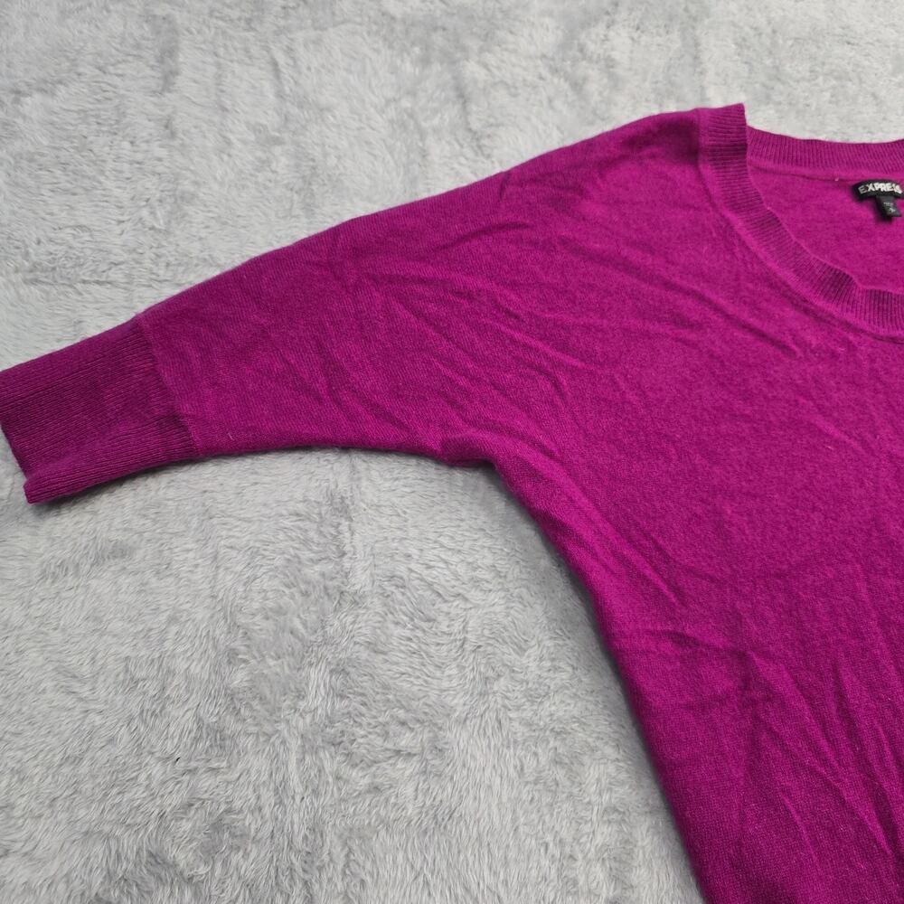Express 100% Cashmere Sweater Women's Sz S Pink Dolman Sleeve Minimalist Luxury - Picture 3 of 9